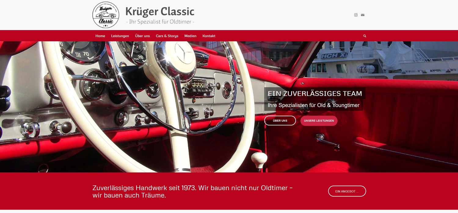 Webdesign Krueger Classic Oldtimer Rosengarten